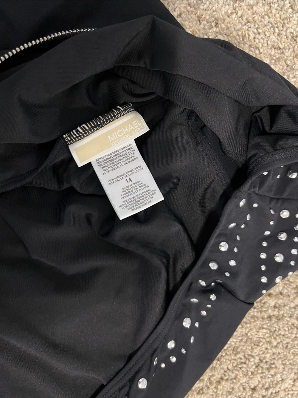 MICHAEL Michael Kors Black Rhinestone-Embellished swimsuit - Picture 4 of 7